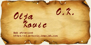 Olja Ković vizit kartica